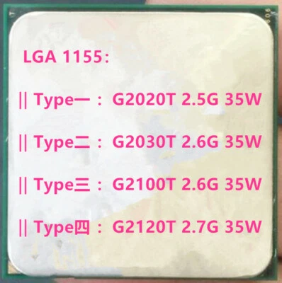CPU Intel Pentium Dual-Core G2020T G2030T G2100T G2120T LGA 1155 Foto 1 de 4