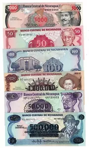 NICARAGUA LOT OF UNCIRCULATED NOTES GEMS - Picture 1 of 7