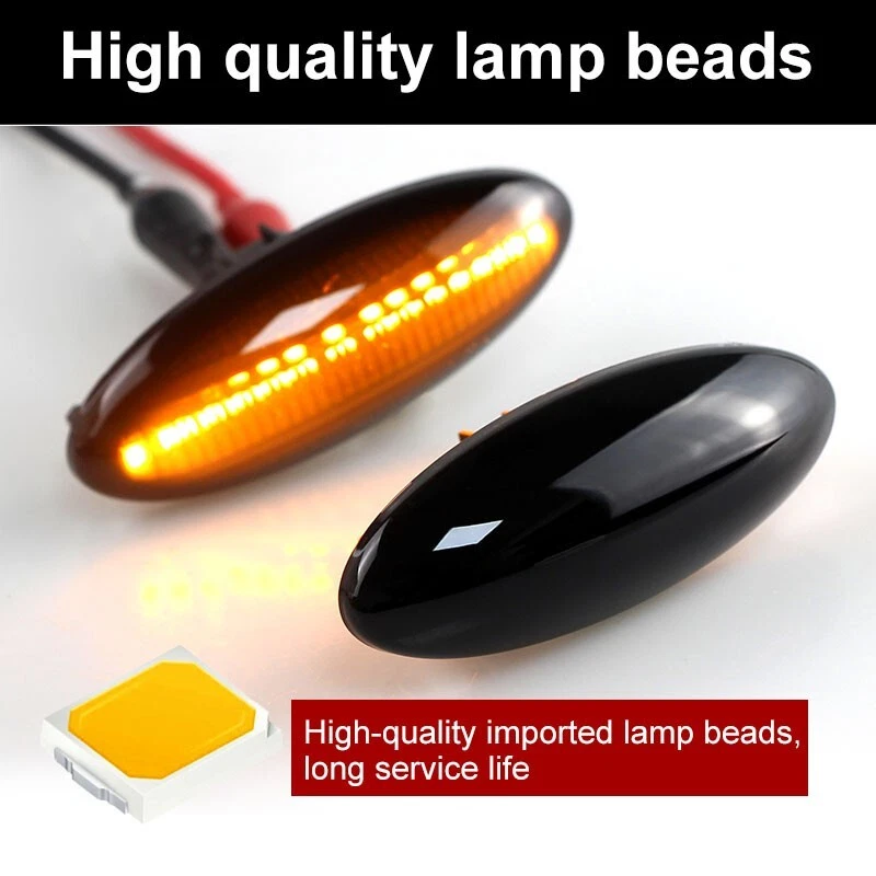 Luces marcadoras laterales de señal LED ámbar con lente de humo para Toyota Corolla E140/150 06-11 Foto 1 de 4