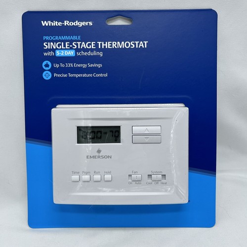 WhiteRodgers Emerson P150, 5+2 Programmable, Single Stage Thermostat