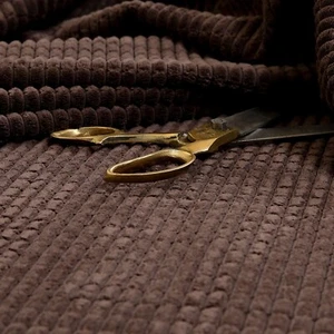 10 Meter Roll Furnishing Upholstery Fabric Brick Effect Pattern Cord Chocolate - Picture 1 of 4