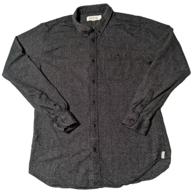 EZEKIEL Men Large Charcoal Heavyweight Cotton Long Sleeve Button Down Shirt - Image 1 of 4