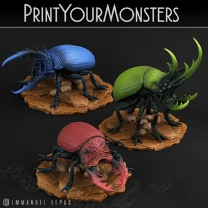 Giant Beetles DnD Legion Terrain Scenery Tabletop Miniatures 28mm - Picture 1 of 4
