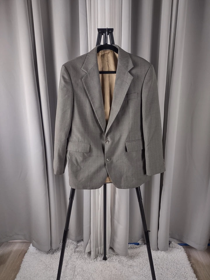 Abrigo deportivo Haggar Imperial para hombre verde que conduce a un tweed dorado claro talla 40S Foto 1 de 4