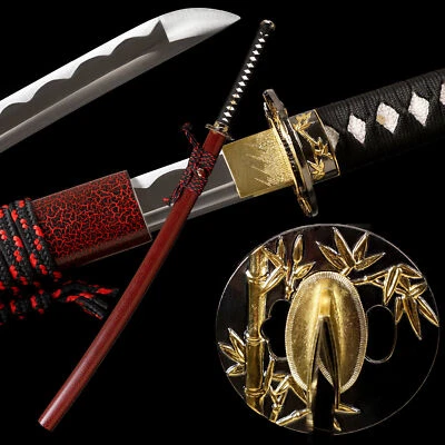 41'' Red Saya Ready Sharp Japanese Samurai Katana Handmade Sword Full Tang - Image 1 of 4