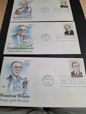 US PRESIDENTS FULL COLOR ARTCRAFT CACHETS - 15 DIFF COVERS - 1986 - FDC UNADDR - Image 1 of 4