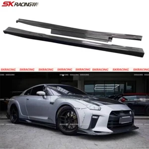 Bodykits For Nissan GTR R35 2009-2016 Real Carbon Fiber Side Skirts Extension - Picture 1 of 8
