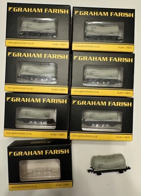 Lot Rake of 7: Graham Farish PCA Bulk Tank Wagon (Taper) Grey 373-076D N gauge - Image 1 of 3