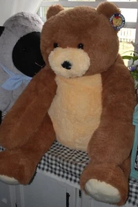 HUGE JUMBO PLUSH VERMONT TEDDY BEAR-GENTLE GIANTS CUTE BABYS/KIDS ROOM GIFT - Picture 1 of 4