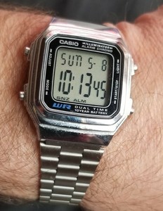 Casio A178W Unisex Digital Square Stainless Steel Retro Timer Sports Watch  for sale online | eBay