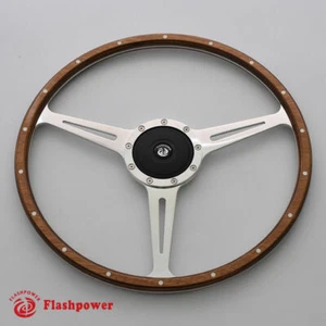 15" Classic Wood Steering Wheel Restoration Vintage Jaguar XK140 XK150 XJ6,XJ12 - Afbeelding 1 van 4