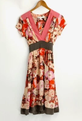 Vestido para mujer Corey Lynn Calter talla 6 rosa floral estilo kimono 100 % seda Foto 1 de 4
