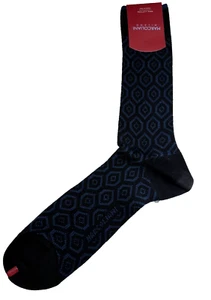 Marcoliani Milano Pima Cotton Over The Calf Hexagons Jacquard Socks SZ 8-10 NWT - Picture 1 of 7