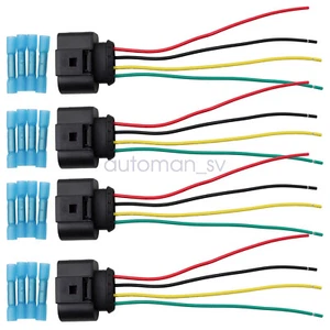 4PCS Ignition Coil Connector Harness Plugs Set For Volkswagen Jetta Golf VW Audi - Picture 1 of 5