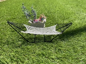 1:12th Dolls House Miniature Hammock EIWF316 NEW Swing Chair Garden Seat Camping - Picture 1 of 5