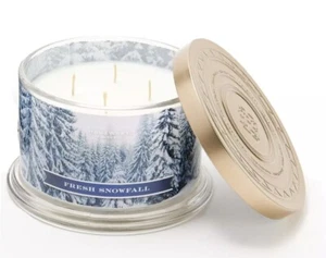 HomeWorx by Slatkin & Co. Fresh Snowfall 18-oz Candle 4 Wick, New!  - Picture 1 of 6