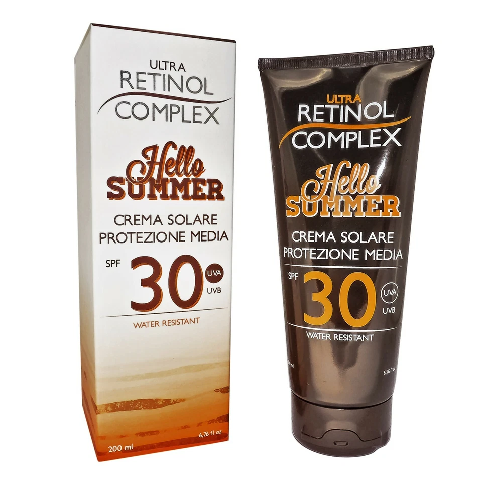 RETINOL COMPLEX HELLO SUMMER SONNENCREME MEDIUMSCHUTZ SPF30 UVB TRAUBEN 200ML