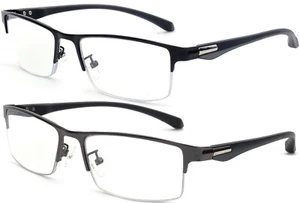 Trifocal Progressive Reading Glasses Blue Light UV Blocking Flexible TR90 Frame - Picture 1 of 20