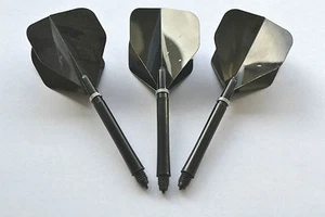 NYLON DEFLECTAGRIP DART STEMS AND METRONIC FLIGHT SET BLACK - Picture 1 of 1