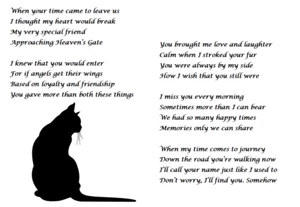 Cat Sympathy Card In Memory Of Pet Loss Condolences - Picture 1 of 3
