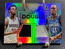 Kevin Garnett / Andrew Wiggins #'d /60 Game Used Dual Patch 2015-16 Panini Gala