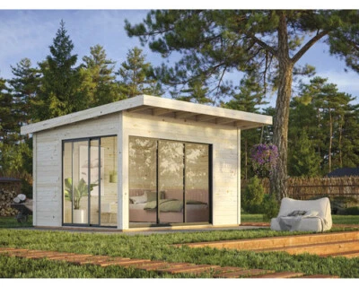 Gartenhaus Palmako Andrea 11,2 m² Slide inkl. Fußboden 434 x 402 cm natur