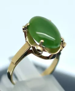 Estate Art Vintage Jewelry Solid 10K Gold Ring Labradorite Jewellery Size M - Picture 1 of 5