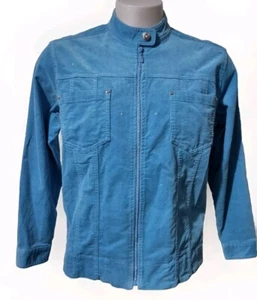 Quacker Factory Jacket Womens Size M Corduroy Full Zip Rhinestones Pockets Blue - Picture 1 of 14