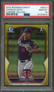 BB - 2023 - Bowman Chrome - Yellow - Charlee Soto - 64/75 - #BDC9 -  PSA 10 - Picture 1 of 2