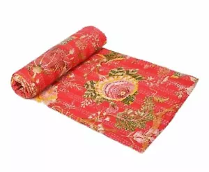 Königin Rot Rose Blumen Druck Sommer Kantha Decke Baumwolle Heim Dorm D ? Adr - Bild 1 von 4