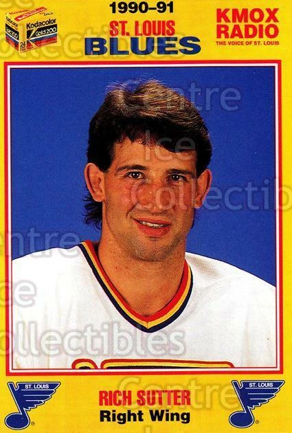 1990-91 St. Louis Blues Kodak #23 Rich Sutter - Image 1 of 1