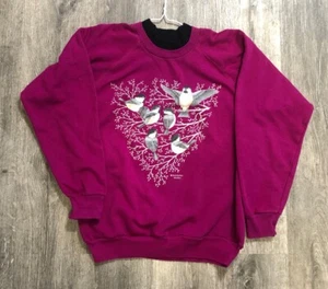 VTG Morning Sun Birds Art Graphic Crew Neck Sweatshirt Sz L Made In USA - Picture 1 of 4