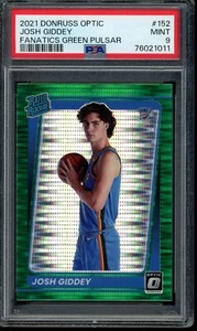 2021-22 Panini Donruss Optic #152 Josh Giddey Fanatics Green Pulsar Prizm PSA 9 - Picture 1 of 2