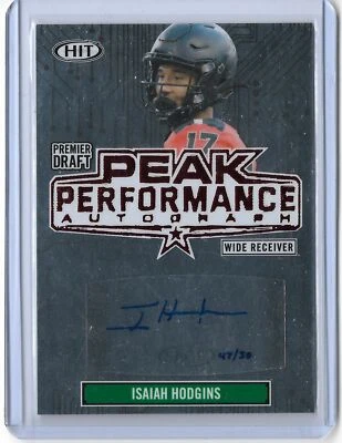 2020 Sage HIT Premier Draft Peak Performance Isaiah Hodgins 47/50 - Image 1 of 2
