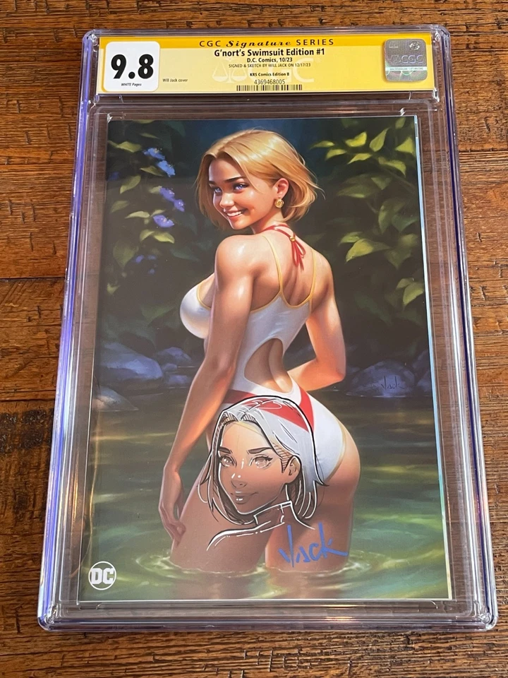 G'NORTS ILLUSTRATED SWIMSUIT ED #1 CGC SS 9.8 WILL JACK REMARK SKETCH VARIANT-B - Image 1 of 1