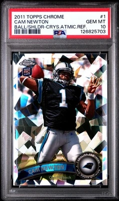 2011 Topps Chrome Cam Newton PSA 10 Crystal Atomic Refractor  - Image 1 of 2