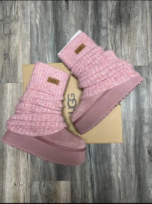 UGG Women’s Classic Mini Dipper Leg Warmer Pink Dawn Women Size 7 IN HAND ✅ - Image 1 of 3