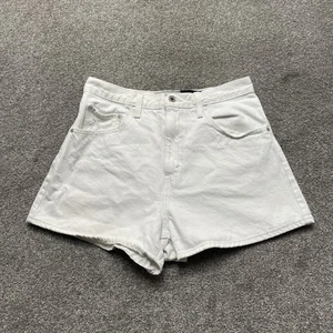 Levis SilverTab Mom Shorts Womens 31 White High Rise Denim Distressed Pockets - Picture 1 of 12