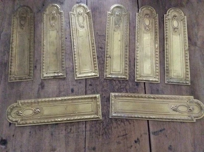 4  ancienne paire de plaque de propreté   en laiton  22cm sur 6 cm - Photo 1/4