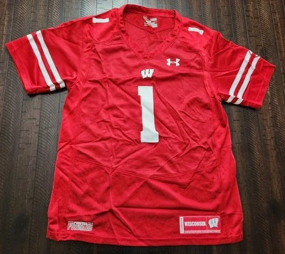 Camiseta de fútbol Under Armour Heatgear Wisconsin Badgers juvenil grande roja Foto 1 de 4