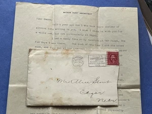 1912 LOS ANGELES CA ARNOLDY LETTERA ARCHITETTO MYRON HUNT! COLLEGIO OCCIDENTALE -NE - Foto 1 di 4