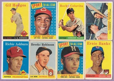 Lote de 336 tarjetas 1958 Topps de bajo grado con Stars Banks Robinson Mathews Ted Williams Foto 1 de 4