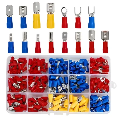 280Pcs Insulated Wire Crimp Connectors Kit Spade, Ring, Fork, Male & Female Set - Image 1 of 4