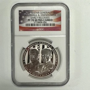 2013-P 5 Star Generals Commem. Silver Dollar NGC PF70 UCAM. - Picture 1 of 10