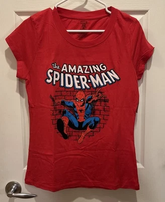 Women's Ladies MARVEL Spiderman Short Sleeve Shirt Tee Top Size  XL New - Image 1 of 4