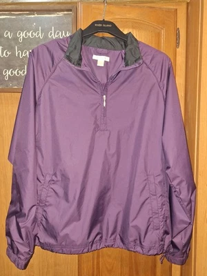 Chaqueta cortavientos Lady Hagen para mujer grande púrpura bolsillo cuarto cremallera manga larga Foto 1 de 4