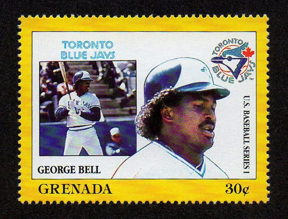 GRANADA, SCOTT #1665-D, SELLO MNH JUGADOR DE BÉISBOL GEORGE BELL, TORONTO BLUE JAYS Foto 1 de 1