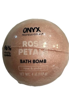 Onyx Professionals Rosenblüten Badebombe. Rose & Bernstein. 4 Oz Glitzer Pink - Bild 1 von 3