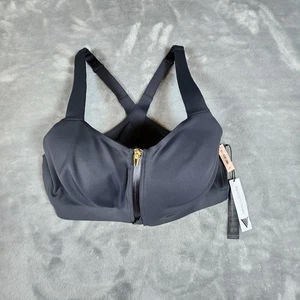 Soutien-gorge de sport Victorias Secret On Point Sweat Knockout 36C gris soutien maximum fermeture éclair - Photo 1/14