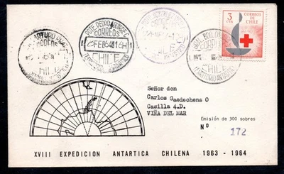 CHILE, SOBRE EXP. ANTARTICA CHILENA, 1963-1964 N°172 DE 300    #SEPT-134 - Image 1 of 2